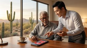 Technology consultant helping a smartphone user remove malware and unwanted cleaning apps from an Android device.