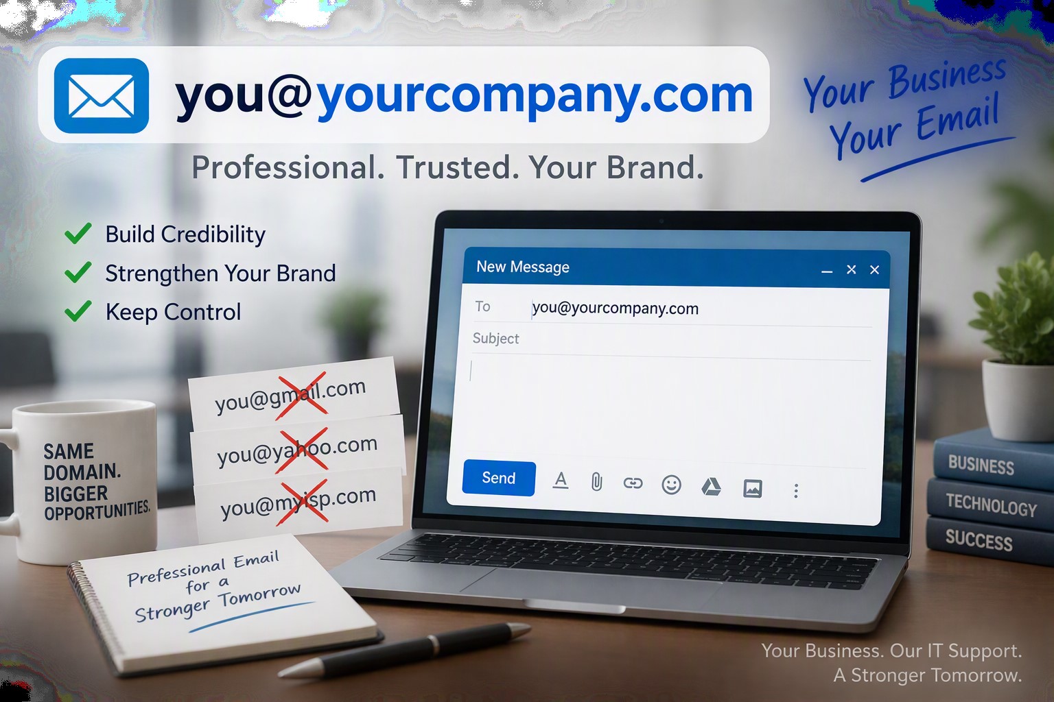 Professional business email address using a custom domain